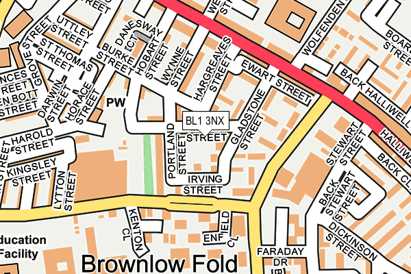 BL1 3NX map - OS OpenMap – Local (Ordnance Survey) BL1 3NX map - OS OpenMap – Local (Ordnance Survey)