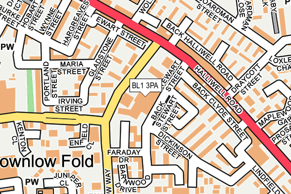BL1 3PA map - OS OpenMap – Local (Ordnance Survey) BL1 3PA map - OS OpenMap – Local (Ordnance Survey)