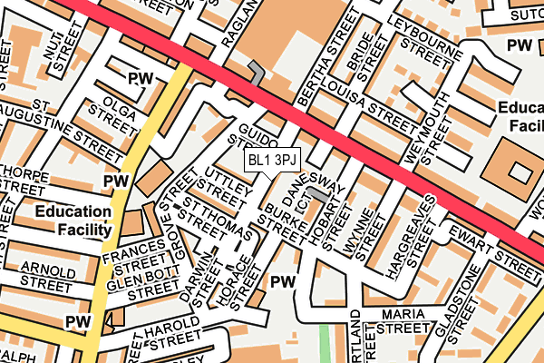 BL1 3PJ map - OS OpenMap – Local (Ordnance Survey) BL1 3PJ map - OS OpenMap – Local (Ordnance Survey)