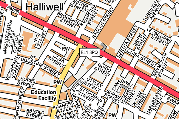 BL1 3PQ map - OS OpenMap – Local (Ordnance Survey) BL1 3PQ map - OS OpenMap – Local (Ordnance Survey)