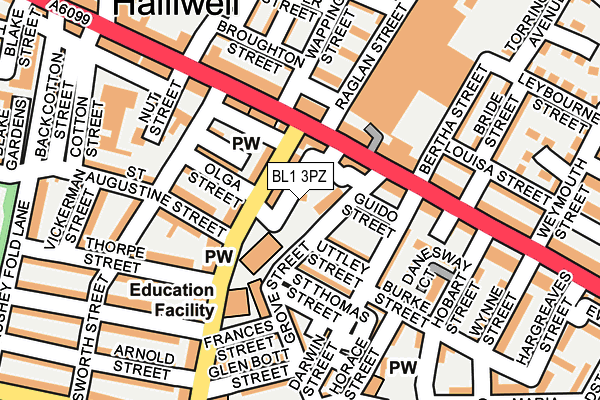 BL1 3PZ map - OS OpenMap – Local (Ordnance Survey) BL1 3PZ map - OS OpenMap – Local (Ordnance Survey)