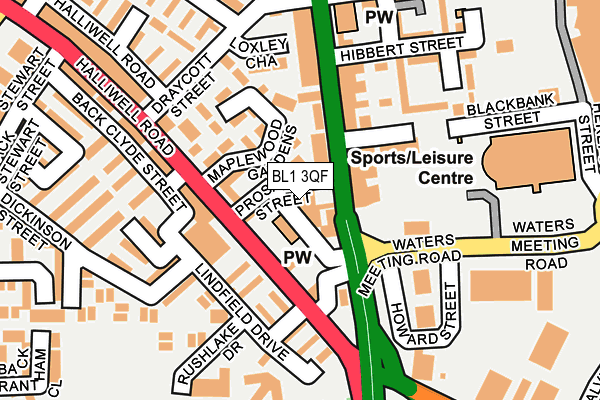 BL1 3QF map - OS OpenMap – Local (Ordnance Survey) BL1 3QF map - OS OpenMap – Local (Ordnance Survey)