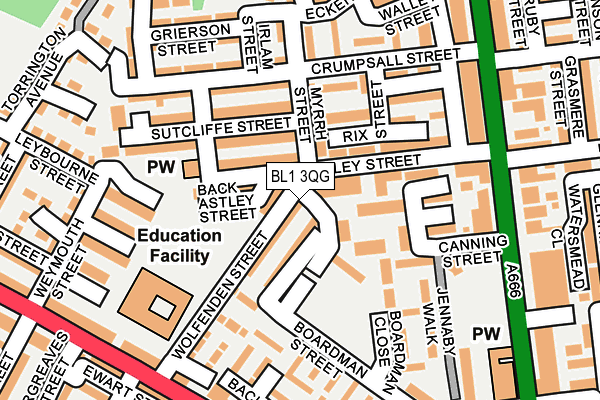 BL1 3QG map - OS OpenMap – Local (Ordnance Survey) BL1 3QG map - OS OpenMap – Local (Ordnance Survey)