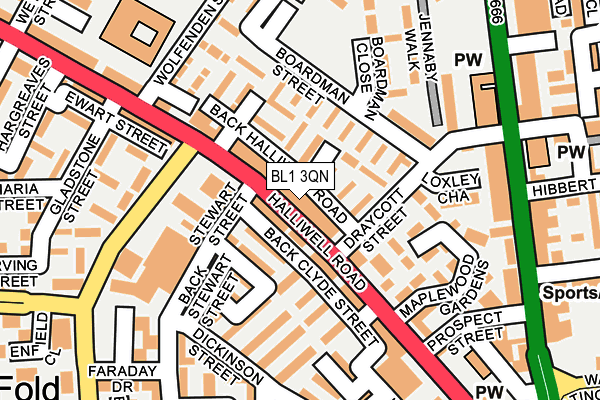 BL1 3QN map - OS OpenMap – Local (Ordnance Survey) BL1 3QN map - OS OpenMap – Local (Ordnance Survey)