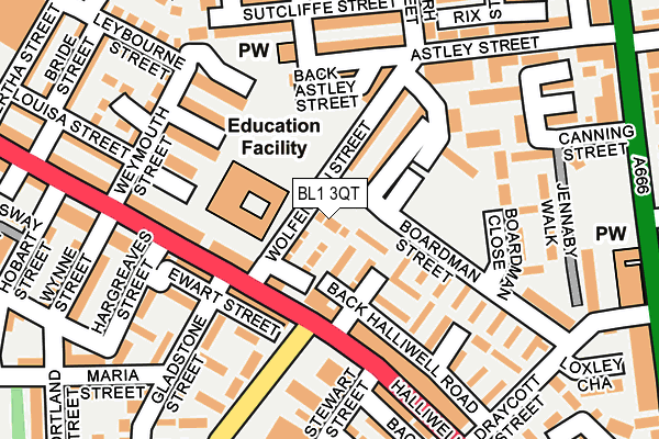 BL1 3QT map - OS OpenMap – Local (Ordnance Survey) BL1 3QT map - OS OpenMap – Local (Ordnance Survey)