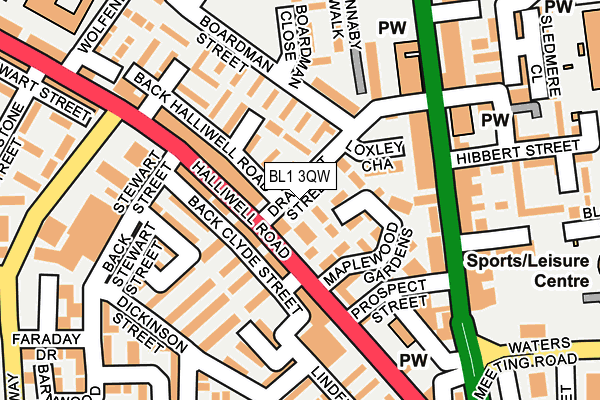 BL1 3QW map - OS OpenMap – Local (Ordnance Survey) BL1 3QW map - OS OpenMap – Local (Ordnance Survey)