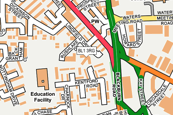 BL1 3RG map - OS OpenMap – Local (Ordnance Survey) BL1 3RG map - OS OpenMap – Local (Ordnance Survey)