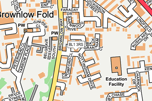 BL1 3RS map - OS OpenMap – Local (Ordnance Survey) BL1 3RS map - OS OpenMap – Local (Ordnance Survey)