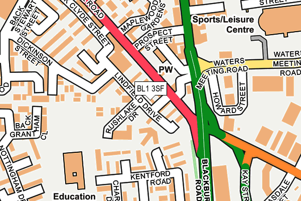 BL1 3SF map - OS OpenMap – Local (Ordnance Survey)