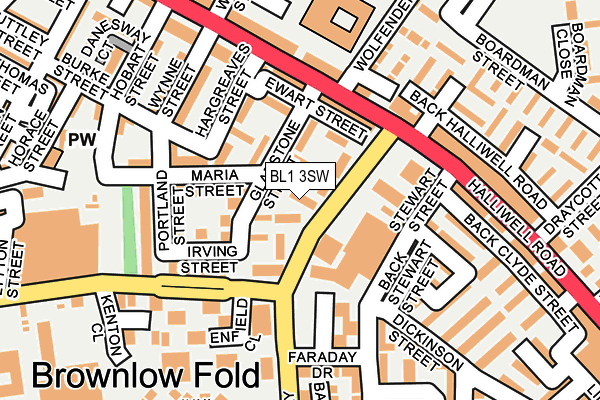BL1 3SW map - OS OpenMap – Local (Ordnance Survey) BL1 3SW map - OS OpenMap – Local (Ordnance Survey)