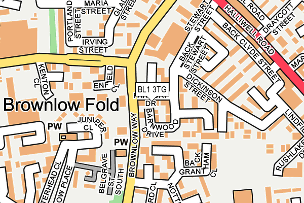 BL1 3TG map - OS OpenMap – Local (Ordnance Survey)