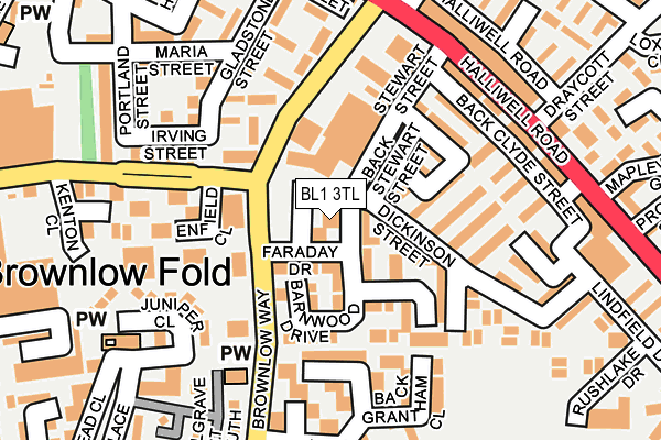 BL1 3TL map - OS OpenMap – Local (Ordnance Survey) BL1 3TL map - OS OpenMap – Local (Ordnance Survey)