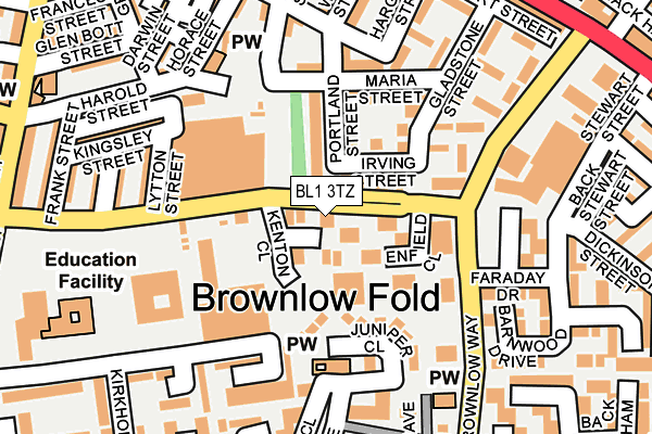 BL1 3TZ map - OS OpenMap – Local (Ordnance Survey) BL1 3TZ map - OS OpenMap – Local (Ordnance Survey)