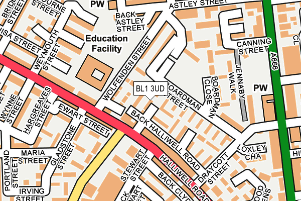 BL1 3UD map - OS OpenMap – Local (Ordnance Survey) BL1 3UD map - OS OpenMap – Local (Ordnance Survey)