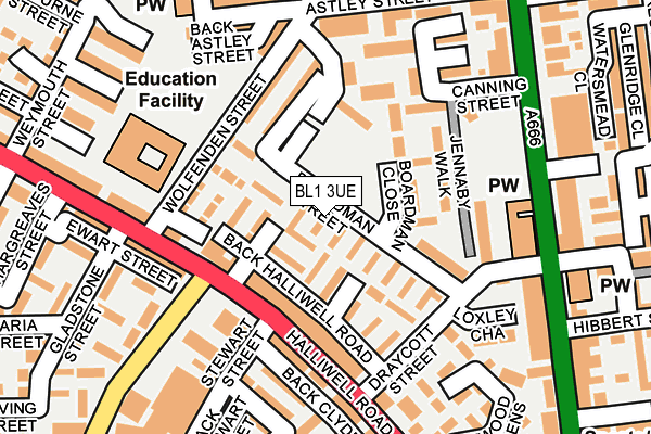 BL1 3UE map - OS OpenMap – Local (Ordnance Survey) BL1 3UE map - OS OpenMap – Local (Ordnance Survey)