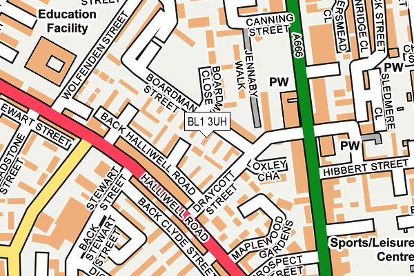 BL1 3UH map - OS OpenMap – Local (Ordnance Survey) BL1 3UH map - OS OpenMap – Local (Ordnance Survey)