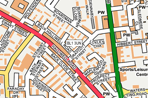 BL1 3UN map - OS OpenMap – Local (Ordnance Survey) BL1 3UN map - OS OpenMap – Local (Ordnance Survey)
