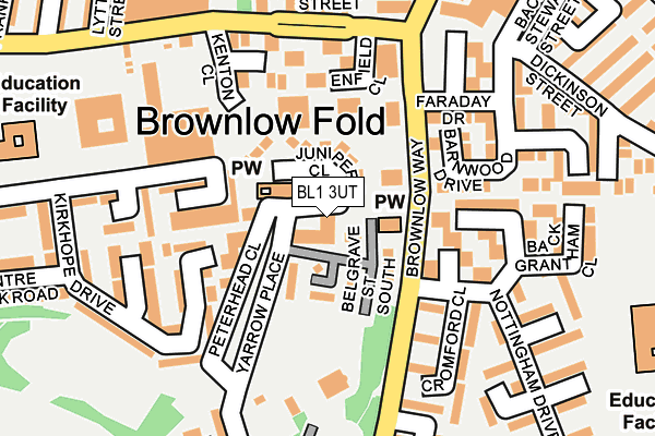 BL1 3UT map - OS OpenMap – Local (Ordnance Survey) BL1 3UT map - OS OpenMap – Local (Ordnance Survey)