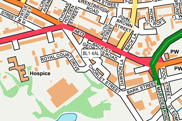 BL1 4AL map - OS OpenMap – Local (Ordnance Survey) BL1 4AL map - OS OpenMap – Local (Ordnance Survey)