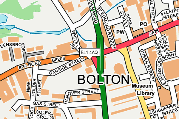 BL1 4AQ map - OS OpenMap – Local (Ordnance Survey) BL1 4AQ map - OS OpenMap – Local (Ordnance Survey)