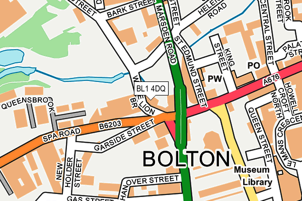 BL1 4DQ map - OS OpenMap – Local (Ordnance Survey) BL1 4DQ map - OS OpenMap – Local (Ordnance Survey)