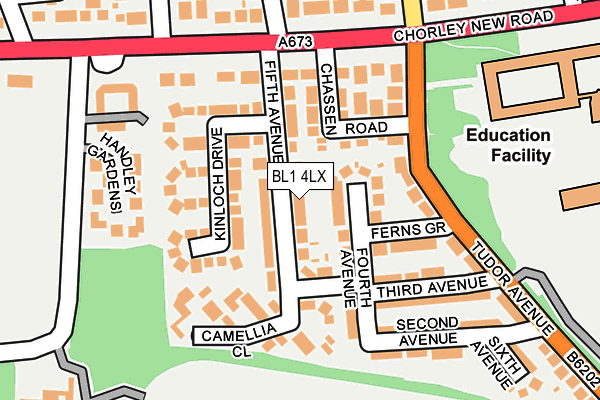 BL1 4LX map - OS OpenMap – Local (Ordnance Survey)
