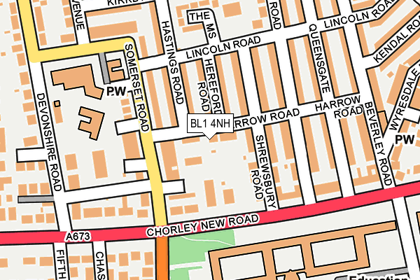 BL1 4NH map - OS OpenMap – Local (Ordnance Survey) BL1 4NH map - OS OpenMap – Local (Ordnance Survey)
