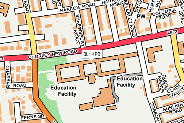 BL1 4PB map - OS OpenMap – Local (Ordnance Survey) BL1 4PB map - OS OpenMap – Local (Ordnance Survey)