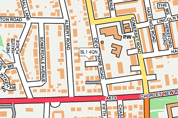 BL1 4QN map - OS OpenMap – Local (Ordnance Survey) BL1 4QN map - OS OpenMap – Local (Ordnance Survey)