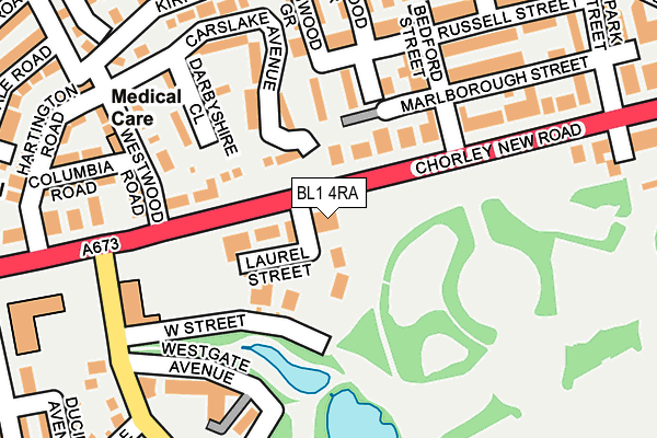 BL1 4RA map - OS OpenMap – Local (Ordnance Survey) BL1 4RA map - OS OpenMap – Local (Ordnance Survey)