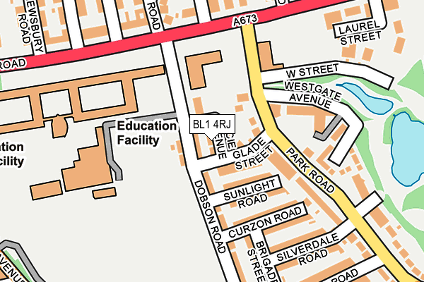 BL1 4RJ map - OS OpenMap – Local (Ordnance Survey)