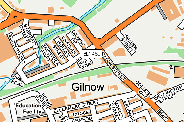 BL1 4SU map - OS OpenMap – Local (Ordnance Survey) BL1 4SU map - OS OpenMap – Local (Ordnance Survey)