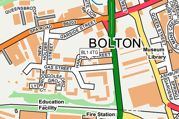 BL1 4TG map - OS OpenMap – Local (Ordnance Survey) BL1 4TG map - OS OpenMap – Local (Ordnance Survey)