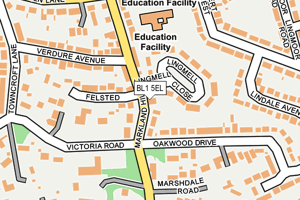 BL1 5EL map - OS OpenMap – Local (Ordnance Survey) BL1 5EL map - OS OpenMap – Local (Ordnance Survey)