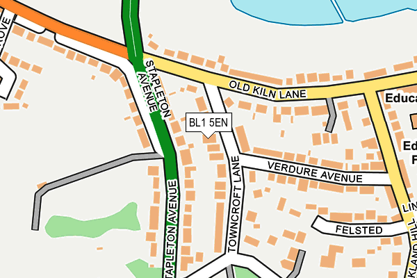 BL1 5EN map - OS OpenMap – Local (Ordnance Survey) BL1 5EN map - OS OpenMap – Local (Ordnance Survey)