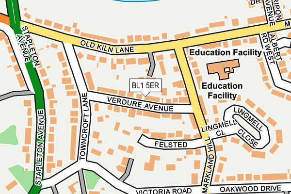 BL1 5ER map - OS OpenMap – Local (Ordnance Survey) BL1 5ER map - OS OpenMap – Local (Ordnance Survey)