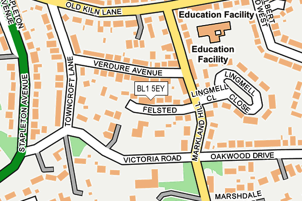 BL1 5EY map - OS OpenMap – Local (Ordnance Survey) BL1 5EY map - OS OpenMap – Local (Ordnance Survey)