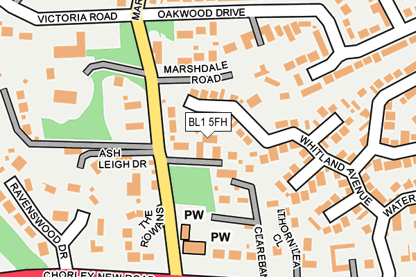 BL1 5FH map - OS OpenMap – Local (Ordnance Survey) BL1 5FH map - OS OpenMap – Local (Ordnance Survey)
