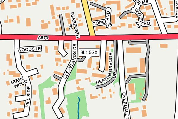 BL1 5GX map - OS OpenMap – Local (Ordnance Survey) BL1 5GX map - OS OpenMap – Local (Ordnance Survey)