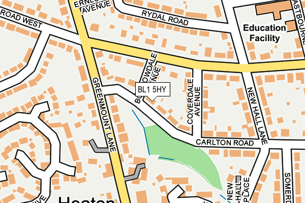 BL1 5HY map - OS OpenMap – Local (Ordnance Survey) BL1 5HY map - OS OpenMap – Local (Ordnance Survey)