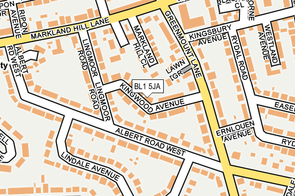 BL1 5JA map - OS OpenMap – Local (Ordnance Survey) BL1 5JA map - OS OpenMap – Local (Ordnance Survey)