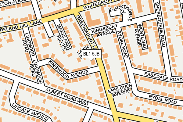 BL1 5JB map - OS OpenMap – Local (Ordnance Survey) BL1 5JB map - OS OpenMap – Local (Ordnance Survey)