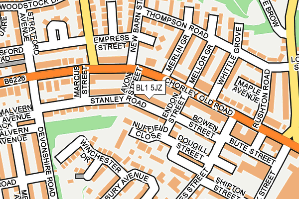 BL1 5JZ map - OS OpenMap – Local (Ordnance Survey) BL1 5JZ map - OS OpenMap – Local (Ordnance Survey)