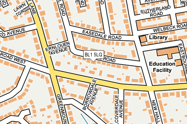 BL1 5LQ map - OS OpenMap – Local (Ordnance Survey) BL1 5LQ map - OS OpenMap – Local (Ordnance Survey)