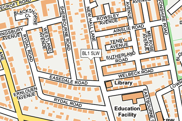 BL1 5LW map - OS OpenMap – Local (Ordnance Survey) BL1 5LW map - OS OpenMap – Local (Ordnance Survey)