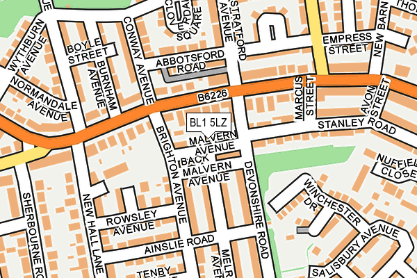 BL1 5LZ map - OS OpenMap – Local (Ordnance Survey) BL1 5LZ map - OS OpenMap – Local (Ordnance Survey)