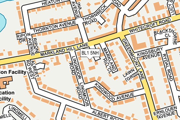 BL1 5NH map - OS OpenMap – Local (Ordnance Survey) BL1 5NH map - OS OpenMap – Local (Ordnance Survey)