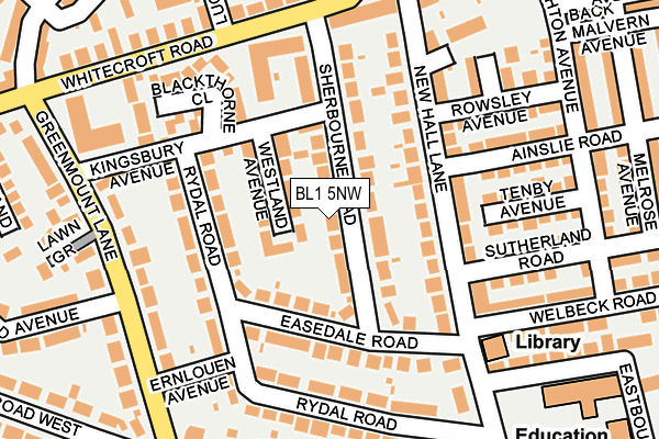 BL1 5NW map - OS OpenMap – Local (Ordnance Survey) BL1 5NW map - OS OpenMap – Local (Ordnance Survey)