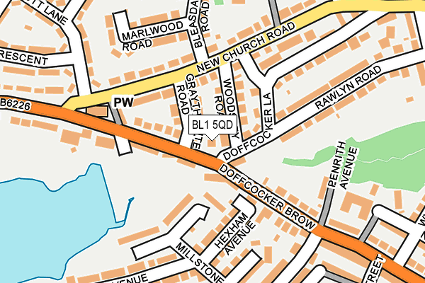 BL1 5QD map - OS OpenMap – Local (Ordnance Survey) BL1 5QD map - OS OpenMap – Local (Ordnance Survey)
