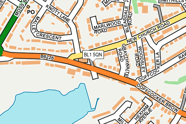 BL1 5QN map - OS OpenMap – Local (Ordnance Survey) BL1 5QN map - OS OpenMap – Local (Ordnance Survey)